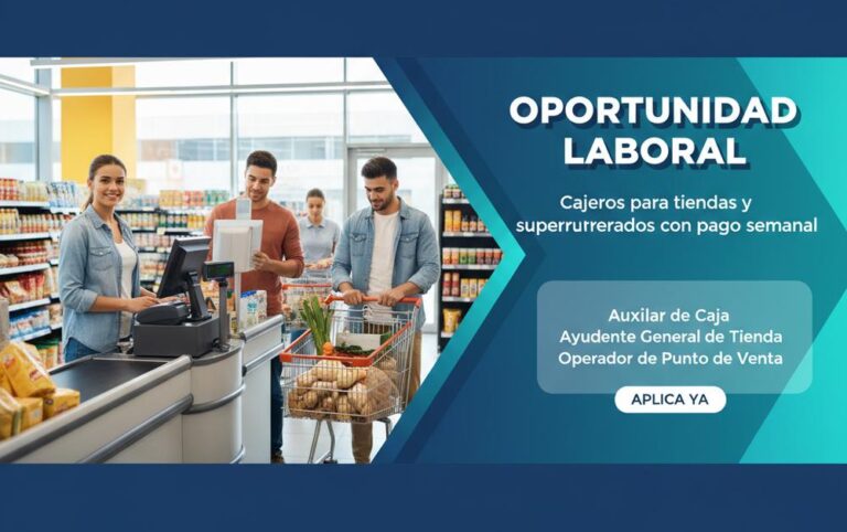 Lee más sobre el artículo Cajeros para tiendas y supermercados con pago semanal