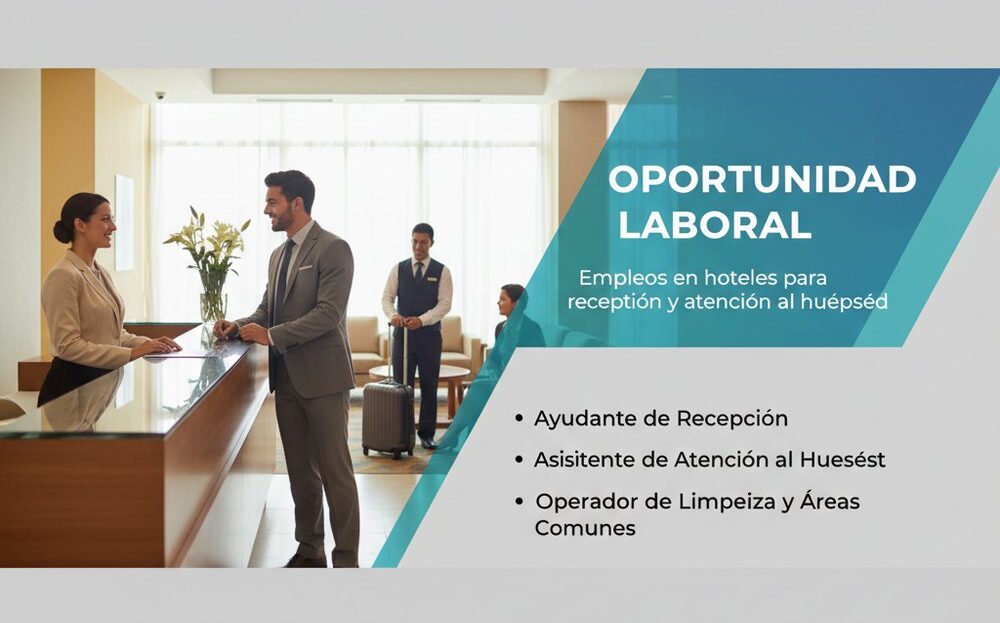 Empleos en hoteles para recepción y atención al huésped